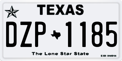 TX license plate DZP1185