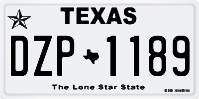 TX license plate DZP1189