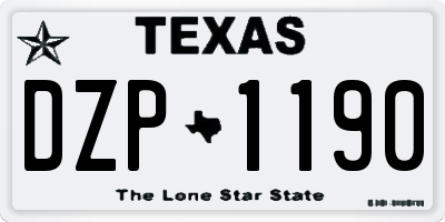 TX license plate DZP1190