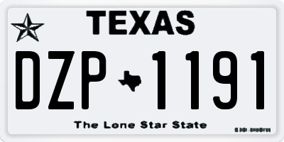 TX license plate DZP1191