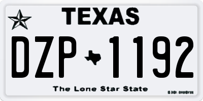TX license plate DZP1192