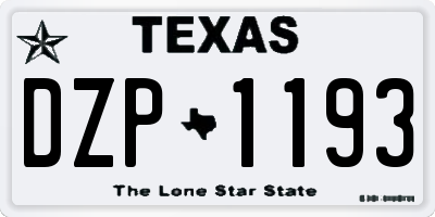 TX license plate DZP1193