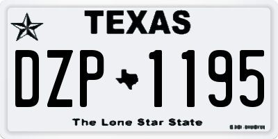 TX license plate DZP1195