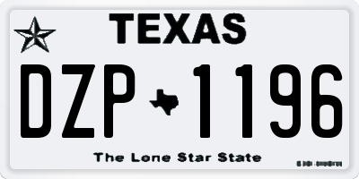 TX license plate DZP1196
