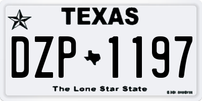 TX license plate DZP1197