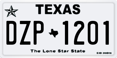 TX license plate DZP1201