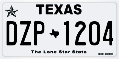 TX license plate DZP1204