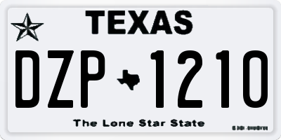 TX license plate DZP1210