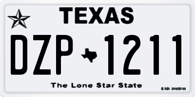 TX license plate DZP1211