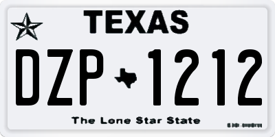 TX license plate DZP1212