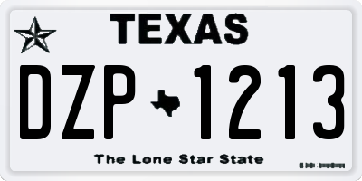 TX license plate DZP1213