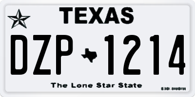 TX license plate DZP1214