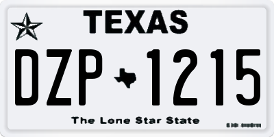 TX license plate DZP1215