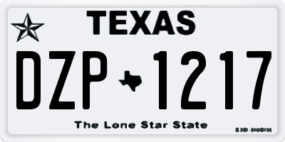 TX license plate DZP1217