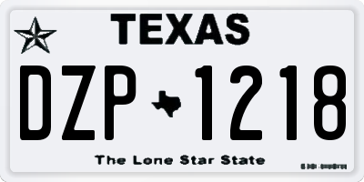 TX license plate DZP1218