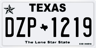 TX license plate DZP1219