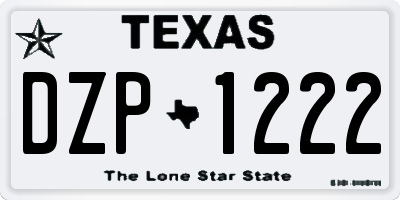 TX license plate DZP1222