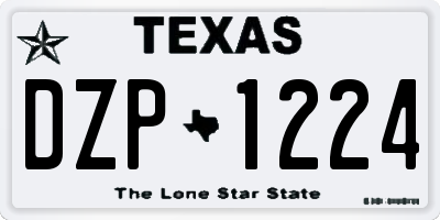 TX license plate DZP1224