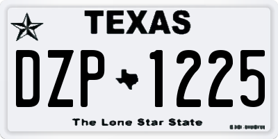 TX license plate DZP1225