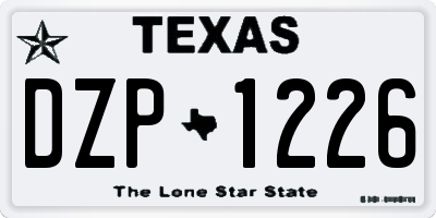TX license plate DZP1226