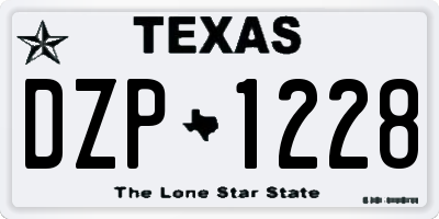 TX license plate DZP1228