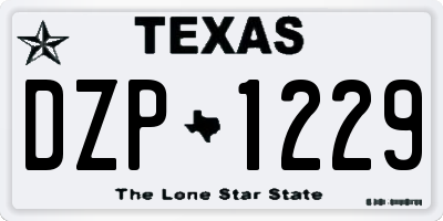TX license plate DZP1229