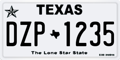 TX license plate DZP1235