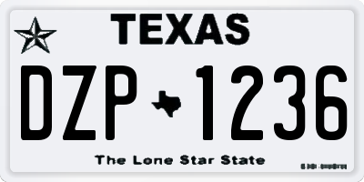 TX license plate DZP1236