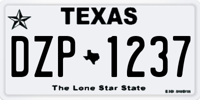 TX license plate DZP1237