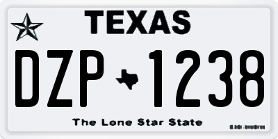 TX license plate DZP1238