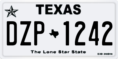 TX license plate DZP1242