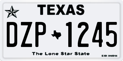 TX license plate DZP1245