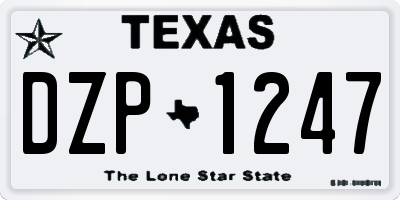 TX license plate DZP1247