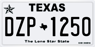 TX license plate DZP1250