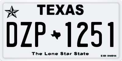 TX license plate DZP1251