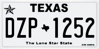 TX license plate DZP1252