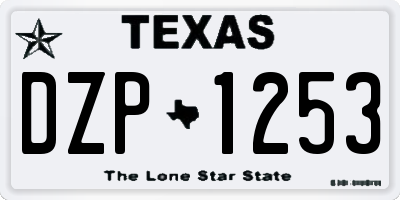 TX license plate DZP1253