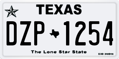 TX license plate DZP1254