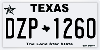TX license plate DZP1260