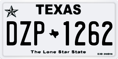 TX license plate DZP1262
