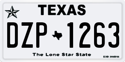 TX license plate DZP1263