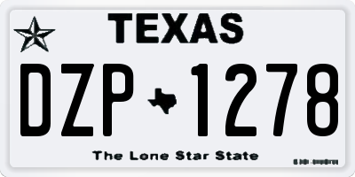 TX license plate DZP1278