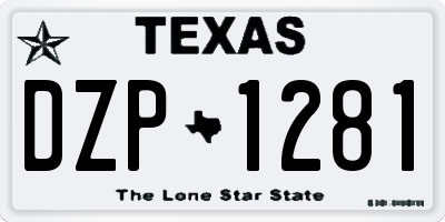 TX license plate DZP1281