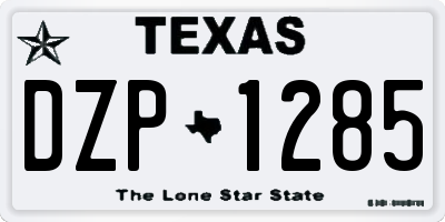 TX license plate DZP1285
