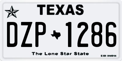 TX license plate DZP1286