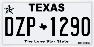 TX license plate DZP1290
