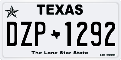 TX license plate DZP1292