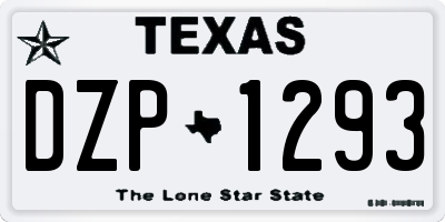 TX license plate DZP1293
