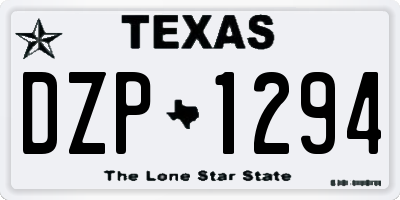 TX license plate DZP1294