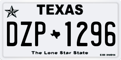 TX license plate DZP1296
